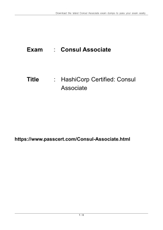 HashiCorp Certified Consul Associate Exam Dumps