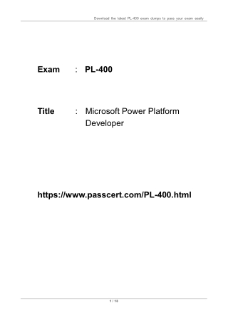 Microsoft PL-400 Exam Dumps Updated 2023