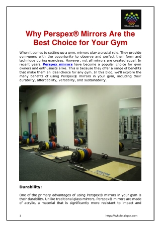 Why Perspex® Mirrors Are the Best Choice for Your Gym