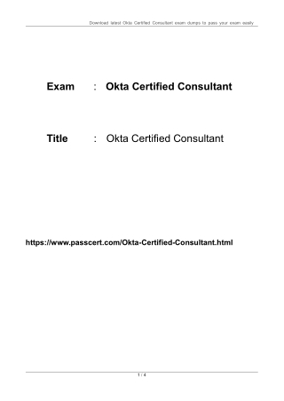 Okta Certified Consultant Exam Dumps