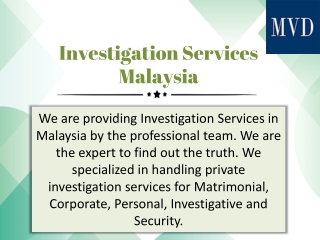 Investigation Services Malaysia