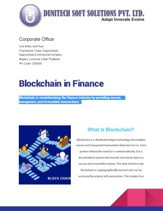 Blockchain in Finance