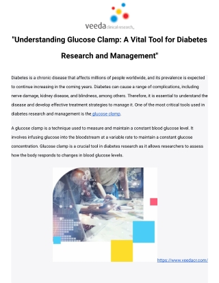 "Understanding Glucose Clamp: A Vital Tool for Diabetes Research and Management"