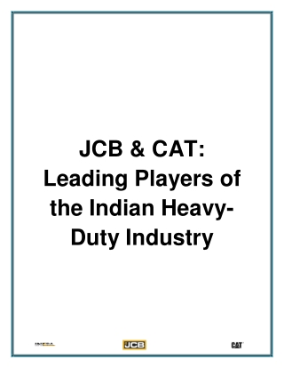 JCB & CAT Leading Players of the Indian Heavy-Duty Industry