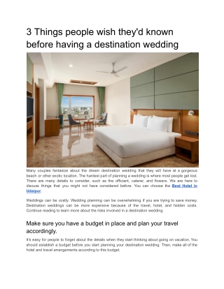 3 Things people wish they'd known before having a destination wedding