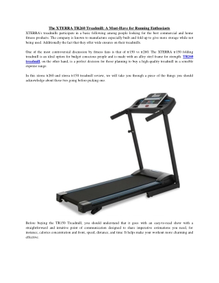 Xterra treadmill tr260