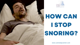 How Can I stop snoring