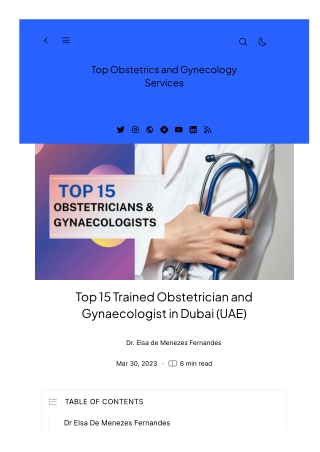 Top 15 Trained Obstetrician and Gynaecologist in Dubai (UAE)