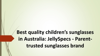 children’s sunglasses in Australia: JellySpecs - Parent-trusted sunglasses brand