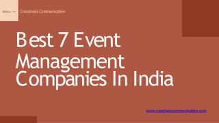 Top 8 Event Management Companies in India 2023