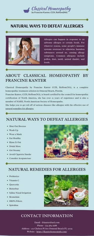 Natural Ways to Defeat Allergies