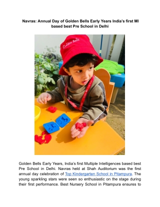 Navras_ Annual Day of Golden Bells Early Years India’s first MI based best Pre School in Delhi