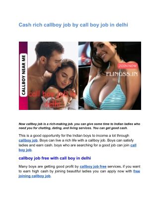 Cash rich callboy job by call boy job in delhi