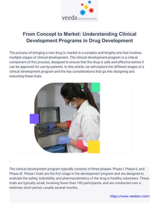 From Concept to Market: Understanding Clinical Development Programs in Drug Deve