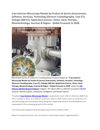 Cryo-electron Microscopy Market - Global Forecasts to 2028