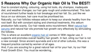 5 Reasons Why Our Organic Hair Oil Is The BEST!