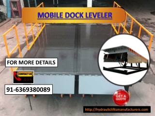 Mobile Dock Leveler Bangalore, Coimbatore, Madurai, Erode, Salem, Vijayawada, Mysore, Pune, Delhi