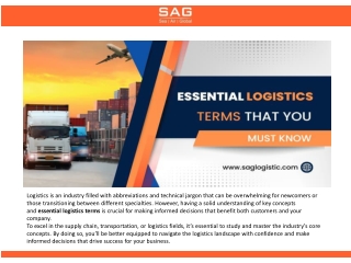 Essential Logistics Terms That You Must Know