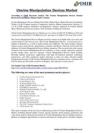 Uterine Manipulation Devices Market