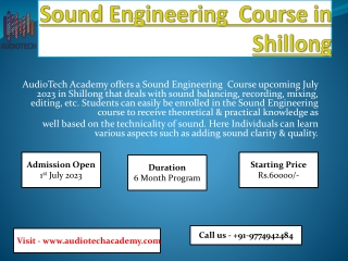 Best Sound Engineering Course in Shillong