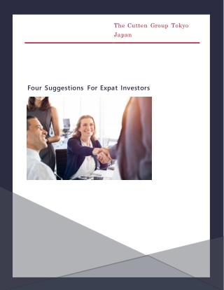 Four Suggestions For Expat Investors