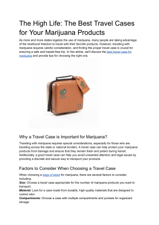 The High Life_ The Best Travel Cases for Your Marijuana Products