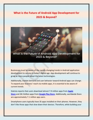 What is the Future of Android App Development for 2023 & Beyond