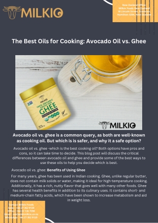 The Best Oils for Cooking Avocado Oil vs. Ghee