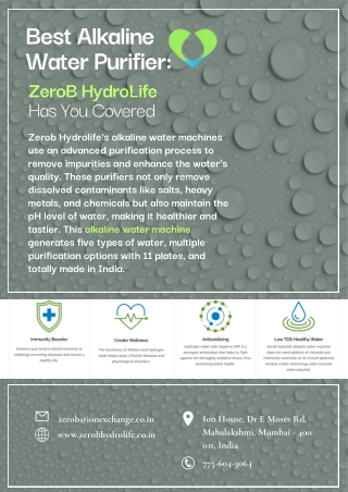 Best Alkaline Water Purifier: ZeroB HydroLife Has You Covered