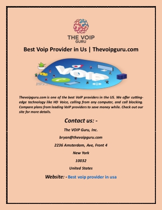 Best Voip Provider In Usa Thevoipguru com