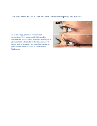 The Best Place To Get A Lash Lift And Tint Southampton
