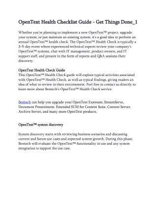 OpenText Health Checklist Guide - Get Things Done_1