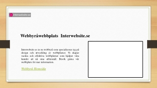 Webbyråwebbplats  Interwebsite.se