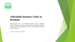 Affordable Dentures Clinic in Brisbane