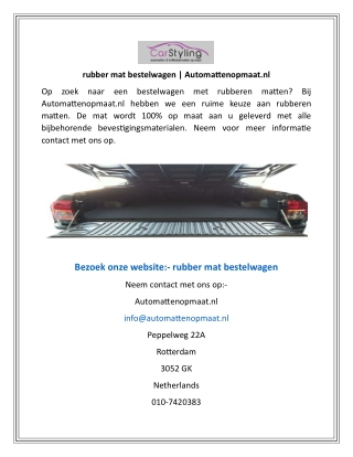 rubber mat bestelwagen  Automattenopmaat.nl