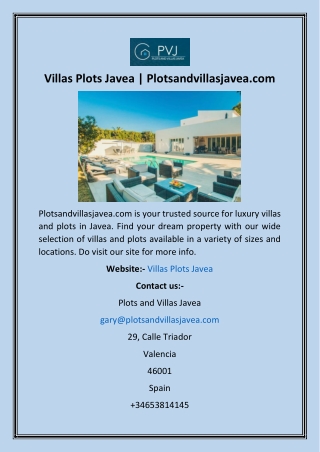 Villas Plots Javea  Plotsandvillasjavea