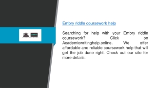 Embry Riddle Coursework Help  Academicwritinghelp.online