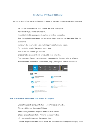 How To Scan HP Officejet 4650 Printer