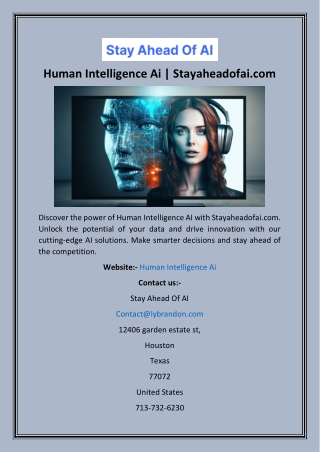 Human Intelligence Ai  Stayaheadofai