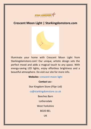 Crescent Moon Light  Starkingdomstore