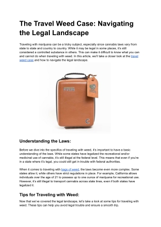 The Travel Weed Case_ Navigating the Legal Landscape