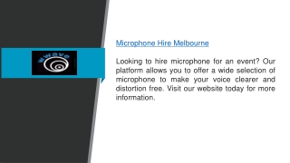 Microphone Hire Melbourne  Wwave.com.au