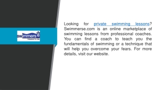 Private Swimming Lessons  Swimmerse.com