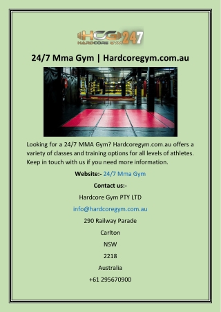 247 Mma Gym Hardcoregym.com