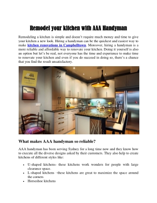 AAA Handyman Sydney