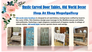 Rustic Carved Door Tables, Old World Decor