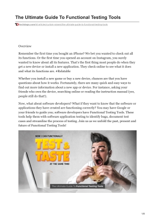 The Ultimate Guide To Functional Testing Tools