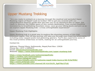 Upper Mustang Trekking