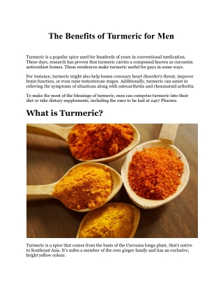 The Benefits of Turmeric for Men