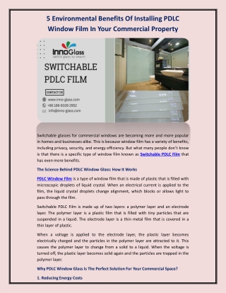 Switchable PDLC Film